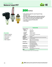 Thumbnail of document Data Sheet - 200 Series Mechanical Compact SPDT Switch